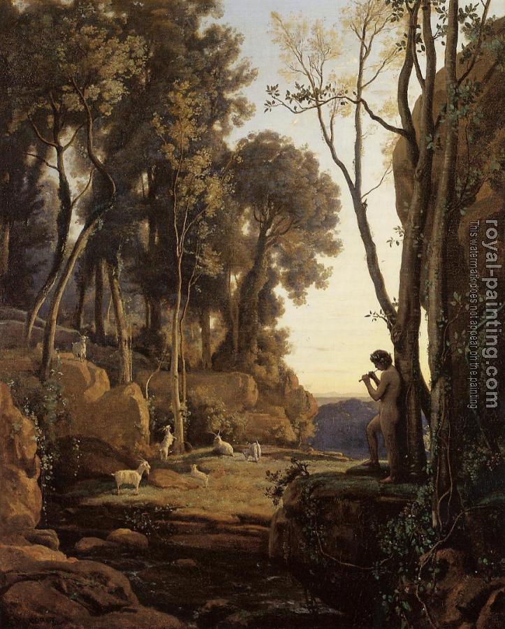 Jean-Baptiste-Camille Corot : Landscape, Setting Sun (The Little Shepherd)
